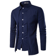 Load image into Gallery viewer, 2020 New Men's Fake Two-piece Double Placket Slim Long Sleeve Shirt Men's Thin Shirt N5291