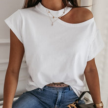 Load image into Gallery viewer, 2XL Women Shirts Blouses 2020 Summer Halter Short Sleeve Tops Sexy Backless Hollow Out Ladies Shirt Print Loose Streetwear Blusa