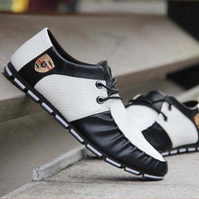 Load image into Gallery viewer, Men's leather casual shoes 2020 men's fashion flat bottom breathable non-slip sports driving shoes