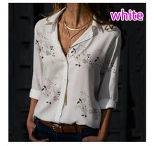 Load image into Gallery viewer, Women White Blouses Basic Selling Button Solid 2020 summer Long Sleeve Shirt Female Chiffon Women's Slim Clothing Plus Size Tops