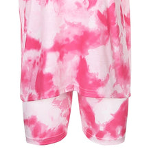Load image into Gallery viewer, IAMHOTTY Tie Dye Print Basic Tshirt Shorts Two Piece Set Women Casual Outfits lounge Wear Jogging Femme Biker Shorts Tees Summ