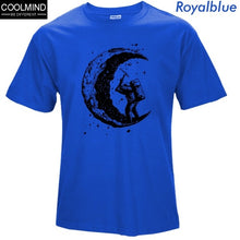 Load image into Gallery viewer, 100% cotton digging the moon print funny mens o-neck t shirts fashion men's tops men T-shirt cool men tshirt male men tee shirts
