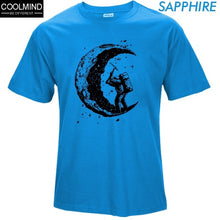Load image into Gallery viewer, 100% cotton digging the moon print funny mens o-neck t shirts fashion men's tops men T-shirt cool men tshirt male men tee shirts
