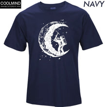Load image into Gallery viewer, 100% cotton digging the moon print funny mens o-neck t shirts fashion men's tops men T-shirt cool men tshirt male men tee shirts
