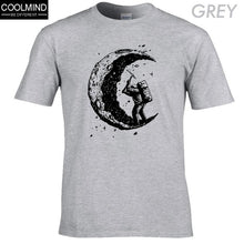 Load image into Gallery viewer, 100% cotton digging the moon print funny mens o-neck t shirts fashion men's tops men T-shirt cool men tshirt male men tee shirts
