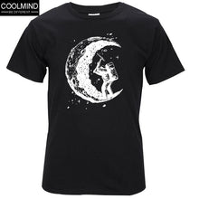 Load image into Gallery viewer, 100% cotton digging the moon print funny mens o-neck t shirts fashion men's tops men T-shirt cool men tshirt male men tee shirts
