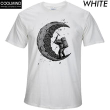 Load image into Gallery viewer, 100% cotton digging the moon print funny mens o-neck t shirts fashion men's tops men T-shirt cool men tshirt male men tee shirts
