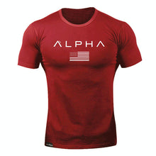 Load image into Gallery viewer, 2019 New Brand Clothing Gyms Tight Cotton T-shirt Mens alpha Fitness T-shirt Homme Gyms T Shirt Men Fitness Summer Tees Tops
