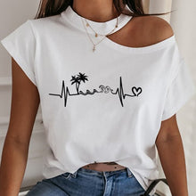 Load image into Gallery viewer, 2XL Women Shirts Blouses 2020 Summer Halter Short Sleeve Tops Sexy Backless Hollow Out Ladies Shirt Print Loose Streetwear Blusa
