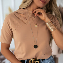 Load image into Gallery viewer, 2XL Women Shirts Blouses 2020 Summer Halter Short Sleeve Tops Sexy Backless Hollow Out Ladies Shirt Print Loose Streetwear Blusa
