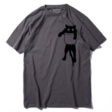 Load image into Gallery viewer, COOLMIND QI0232A 100% cotton loose style cat printed men t shirt casual short sleeve o-neck funny mens tshirt tops tees
