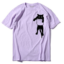 Load image into Gallery viewer, COOLMIND QI0232A 100% cotton loose style cat printed men t shirt casual short sleeve o-neck funny mens tshirt tops tees
