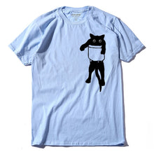 Load image into Gallery viewer, COOLMIND QI0232A 100% cotton loose style cat printed men t shirt casual short sleeve o-neck funny mens tshirt tops tees

