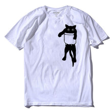 Load image into Gallery viewer, COOLMIND QI0232A 100% cotton loose style cat printed men t shirt casual short sleeve o-neck funny mens tshirt tops tees
