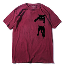 Load image into Gallery viewer, COOLMIND QI0232A 100% cotton loose style cat printed men t shirt casual short sleeve o-neck funny mens tshirt tops tees
