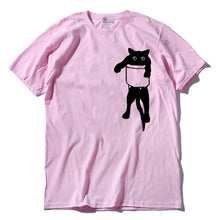 Load image into Gallery viewer, COOLMIND QI0232A 100% cotton loose style cat printed men t shirt casual short sleeve o-neck funny mens tshirt tops tees
