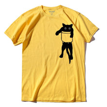 Load image into Gallery viewer, COOLMIND QI0232A 100% cotton loose style cat printed men t shirt casual short sleeve o-neck funny mens tshirt tops tees
