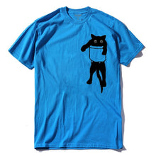 Load image into Gallery viewer, COOLMIND QI0232A 100% cotton loose style cat printed men t shirt casual short sleeve o-neck funny mens tshirt tops tees
