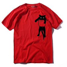 Load image into Gallery viewer, COOLMIND QI0232A 100% cotton loose style cat printed men t shirt casual short sleeve o-neck funny mens tshirt tops tees
