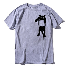 Load image into Gallery viewer, COOLMIND QI0232A 100% cotton loose style cat printed men t shirt casual short sleeve o-neck funny mens tshirt tops tees
