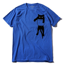 Load image into Gallery viewer, COOLMIND QI0232A 100% cotton loose style cat printed men t shirt casual short sleeve o-neck funny mens tshirt tops tees
