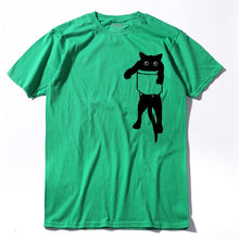 Load image into Gallery viewer, COOLMIND QI0232A 100% cotton loose style cat printed men t shirt casual short sleeve o-neck funny mens tshirt tops tees
