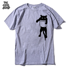 Load image into Gallery viewer, COOLMIND QI0232A 100% cotton loose style cat printed men t shirt casual short sleeve o-neck funny mens tshirt tops tees
