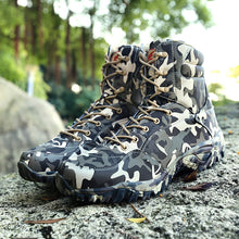 Load image into Gallery viewer, Military Army Men Boots Winter Lace Up Waterproof Outdoor Shoes Breathable Canvas Camouflage Tactical Combat Desert Ankle Boots
