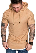 Load image into Gallery viewer, New Plain Fitness hooded t shirt men streetwear Solid bodybuilding Short sleeve t shirt Slim fit tshirt gyms tee shirt homme
