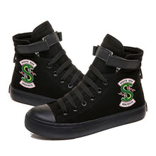 Load image into Gallery viewer, South Side Serpents Riverdale Southside Printed High Canvas Velcro Shoes Vulcanized Shoes Sneakers Shoes Riverdale Serpents
