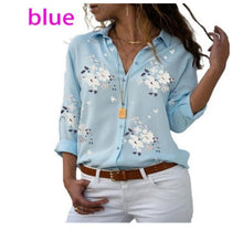 Load image into Gallery viewer, Women White Blouses Basic Selling Button Solid 2020 summer Long Sleeve Shirt Female Chiffon Women's Slim Clothing Plus Size Tops
