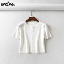 Load image into Gallery viewer, Aproms Candy Color Ribbed Knitted Cardigan Women Autumn Winter Long Sleeve Basic Cropped Sweaters Female Casual Short Jumper Top NDP
