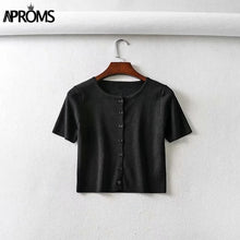 Load image into Gallery viewer, Aproms Candy Color Ribbed Knitted Cardigan Women Autumn Winter Long Sleeve Basic Cropped Sweaters Female Casual Short Jumper Top NDP
